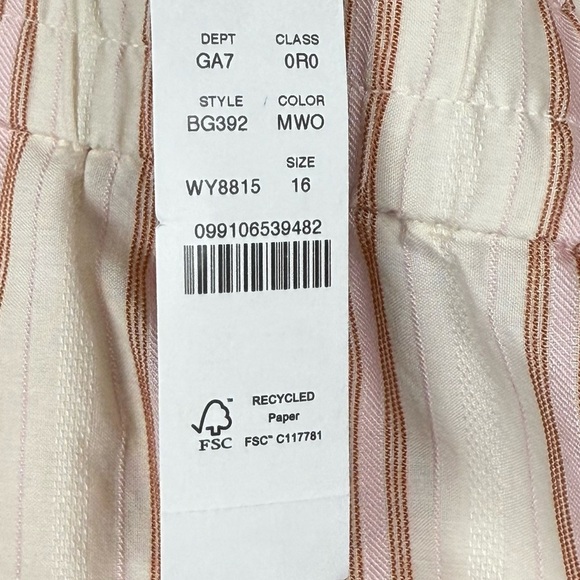 NWT J.Crew Striped Lounge Set - Top XXL / Pants 16 – Rust & Cream Coordinates - Picture 12 of 16
